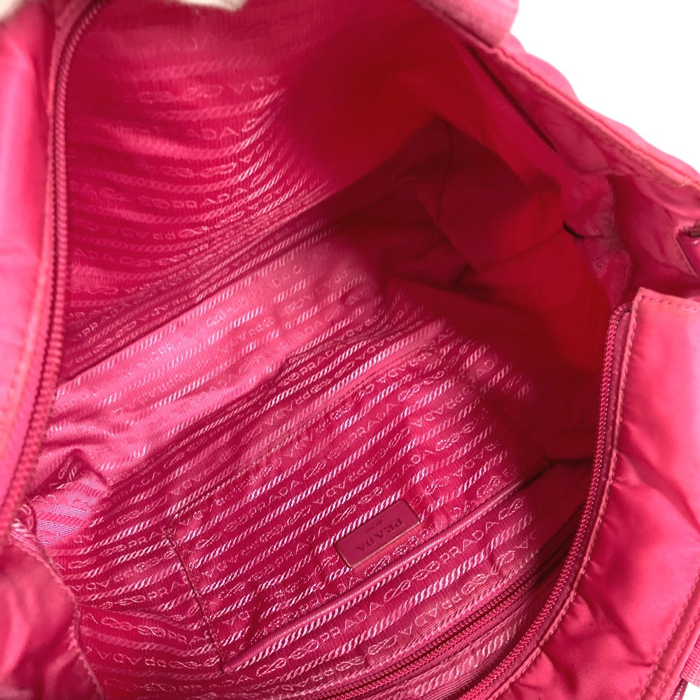 PRADA Triangle Logo Plate Bag 2WAY Tote Bag Handbag Shoulder Bag Nylon Unisex Pink