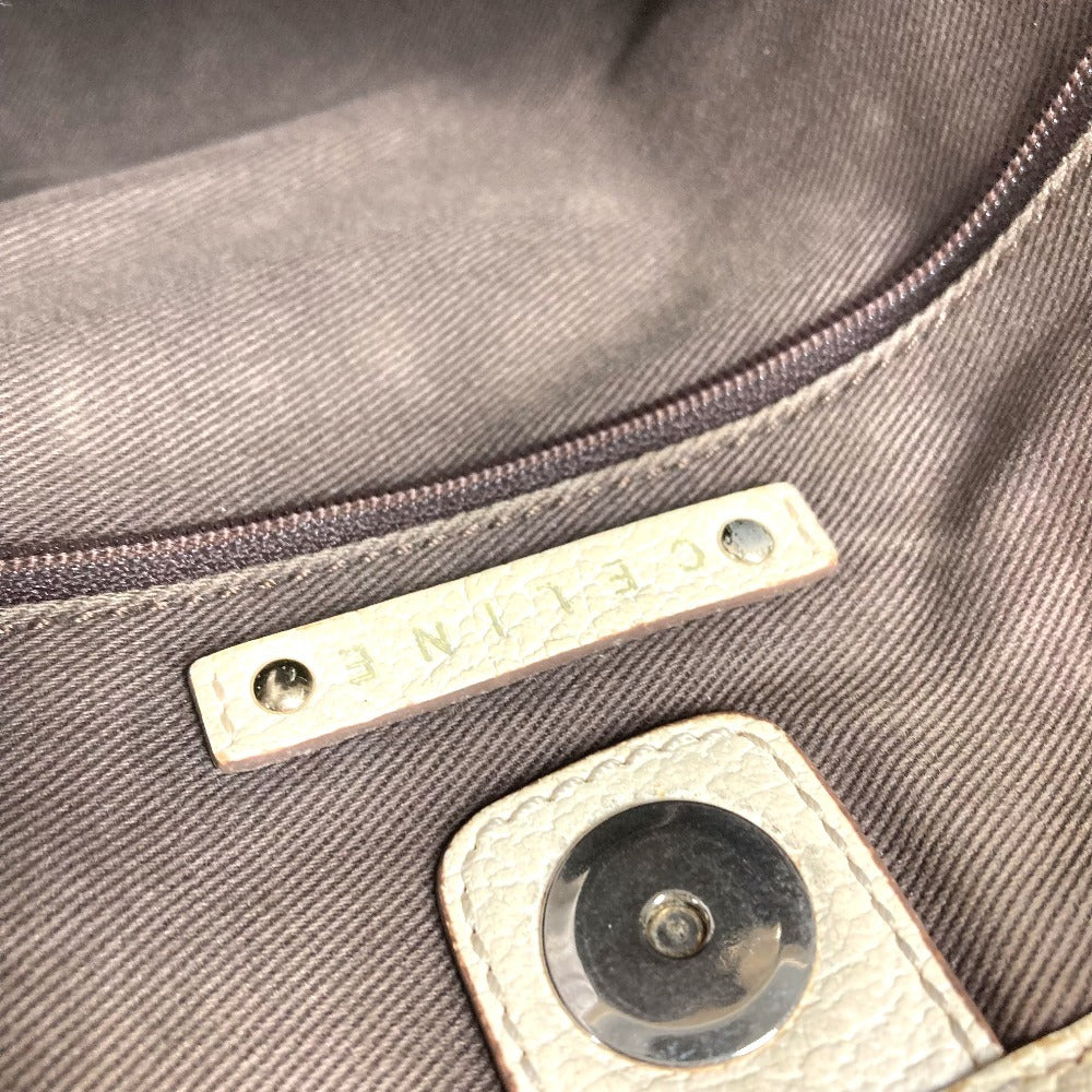 CELINE ヴィンテージ ロゴ マカダム カバン トートバッグ 肩掛け ショルダーバッグ レザー/キャンバス ユニセックス ベージュ