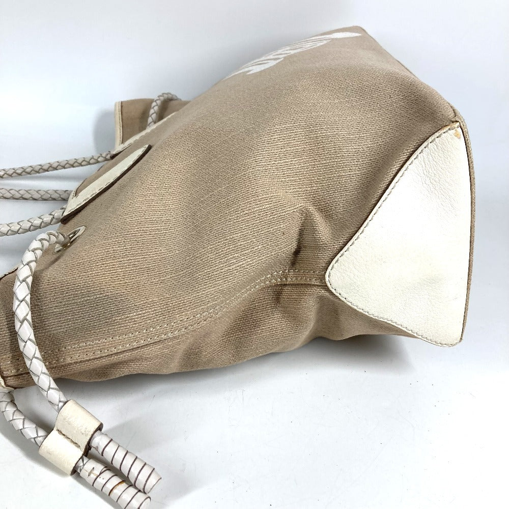 CELINE ヴィンテージ ロゴ マカダム カバン トートバッグ 肩掛け ショルダーバッグ レザー/キャンバス ユニセックス ベージュ