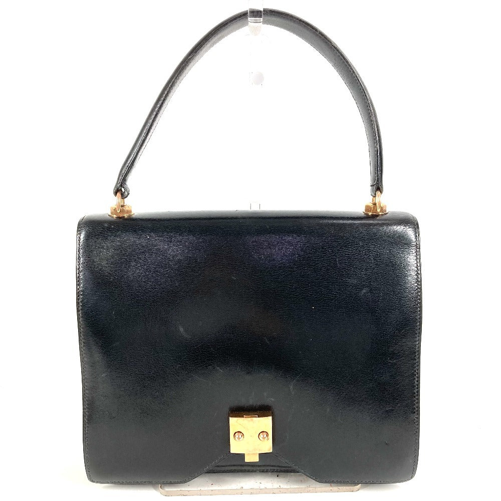 HERMES ヴィンテージ サック G8 カバン フラップ トートバッグ ハンドバッグ ボックスカーフ ユニセックス ブラック