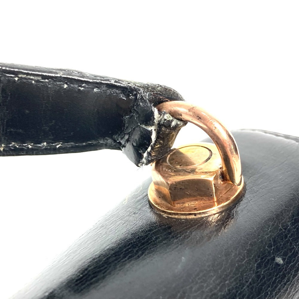 HERMES ヴィンテージ サック G8 カバン フラップ トートバッグ ハンドバッグ ボックスカーフ ユニセックス ブラック