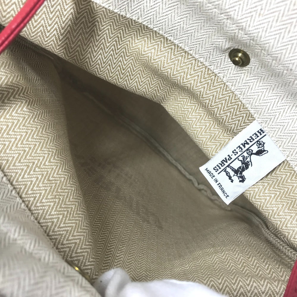 HERMES ロゴ アリーヌ PM アリーヌPM 肩掛け カバン ショルダーバッグ コットン レディース レッド