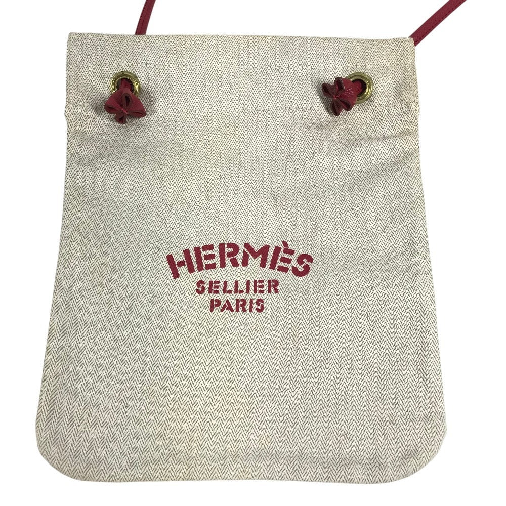 HERMES ロゴ アリーヌ PM アリーヌPM 肩掛け カバン ショルダーバッグ コットン レディース レッド