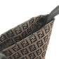 FENDI 8BH025 vintage Zucchino Logo Bag Tote Bag shawl Shoulder Bag Leather/Canvas Brown Used