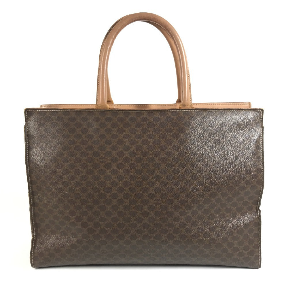 CELINE vintage Macadam logo Bag Tote Bag Business bag Hand Bag Leather Brown Used