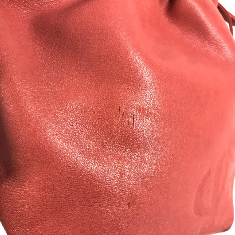 LOEWE Anagram logo Bag Crossbody Pochette Shoulder Bag Nappa leather Red Pink Based Used