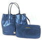 TIFFANY&Co. metallic Logo pouch included Bag Tote Bag Hand Bag Leather blue Used