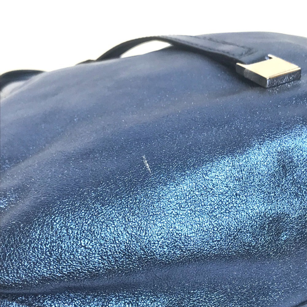 TIFFANY&Co. metallic Logo pouch included Bag Tote Bag Hand Bag Leather blue Used