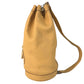 HERMES H-punched logo drawstring bag lunch bag shawl Shoulder Bag Taurillon Clemence Yellow Beige Based Used