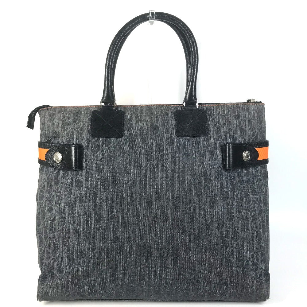 Dior Flight line Trotter Logo Denim Bag Tote Bag Shoulder Bag Hand Bag Leather/Canvas blue/Orange Used