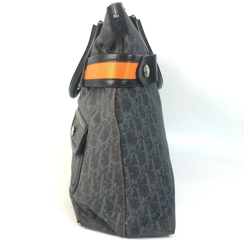 Dior Flight line Trotter Logo Denim Bag Tote Bag Shoulder Bag Hand Bag Leather/Canvas blue/Orange Used