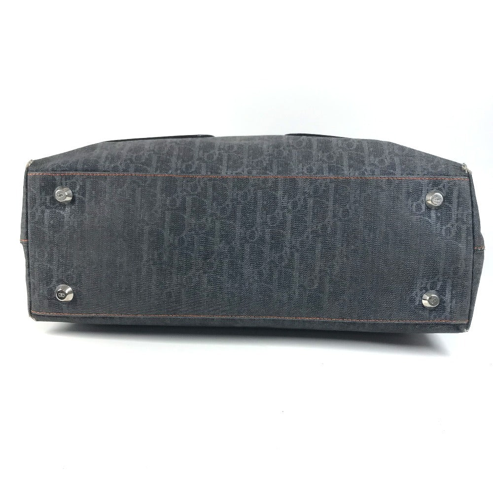 Dior Flight line Trotter Logo Denim Bag Tote Bag Shoulder Bag Hand Bag Leather/Canvas blue/Orange Used