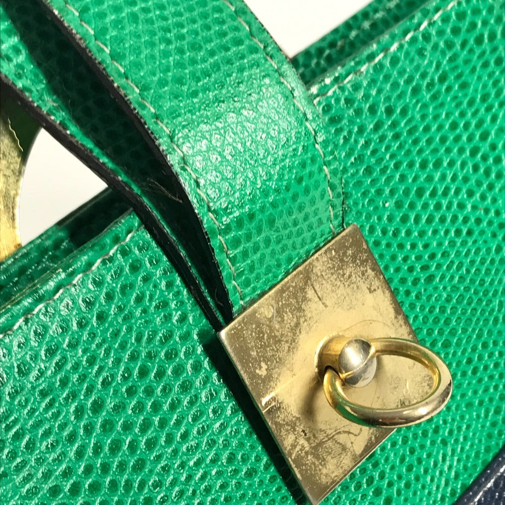 CELINE vintage Circle logo one-shoulder bucket bag bag shawl Shoulder Bag Leather Red x Green/Blue x yellow Used