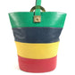 CELINE vintage Circle logo one-shoulder bucket bag bag shawl Shoulder Bag Leather Red x Green/Blue x yellow Used