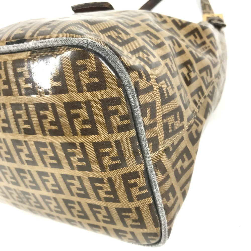 FENDI vintage Zucca logo Bag Shoulder Bag Hand Bag Shoulder Bag Coating canvas Beige Used