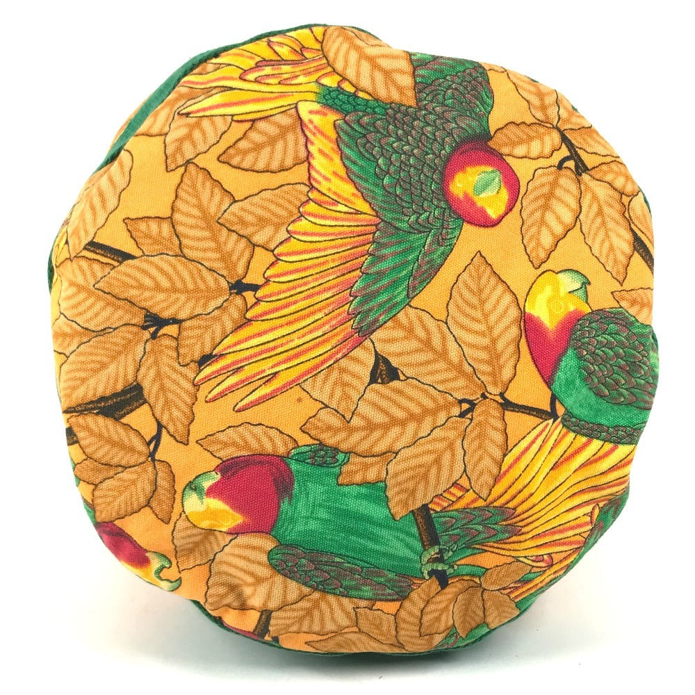 HERMES vintage Bird pattern Shoulder bag Drawstring bag Shoulder Bag cotton Green/yellow Used