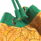 HERMES vintage Bird pattern Shoulder bag Drawstring bag Shoulder Bag cotton Green/yellow Used