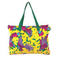 HERMES vintage Bird pattern Shoulder bag, tote bag, with 3 pouches. Shoulder Bag cotton Green/yellow Used