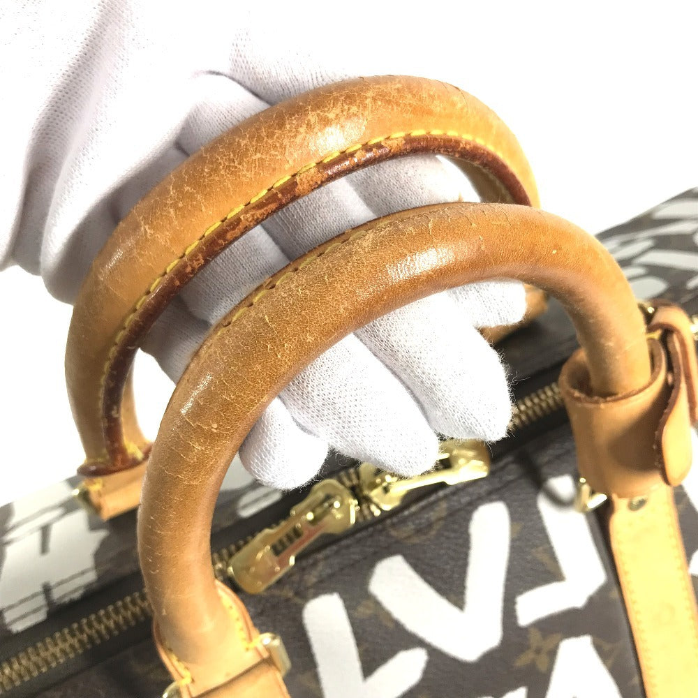 LOUIS VUITTON M92197 Monogram Graffiti Keepall50 Keepall 50 Duffle Bag Bag Travel Bag Travel Bag Duffle Bag MonogramCanvas White/Brown Used
