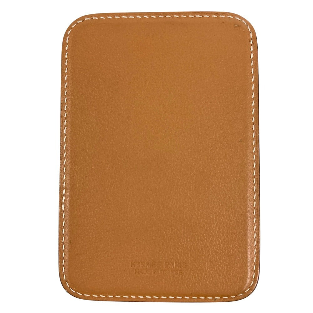 HERMES MagSafe Eman Cheval MagSafe Business Card Holder Pass Case Card Case Leather Brown Used