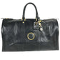 VERSACE vintage Sunburst logo 2-Way Bag: Shoulder Bag, Crossbody Bag, Duffle Bag Hand Bag Leather Black/Gold Used