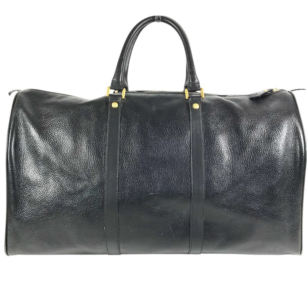 VERSACE vintage Sunburst logo 2-Way Bag: Shoulder Bag, Crossbody Bag, Duffle Bag Hand Bag Leather Black/Gold Used