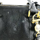 VERSACE vintage Sunburst logo 2-Way Bag: Shoulder Bag, Crossbody Bag, Duffle Bag Hand Bag Leather Black/Gold Used