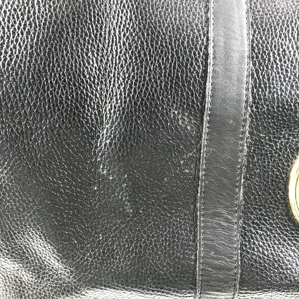 VERSACE vintage Sunburst logo 2-Way Bag: Shoulder Bag, Crossbody Bag, Duffle Bag Hand Bag Leather Black/Gold Used