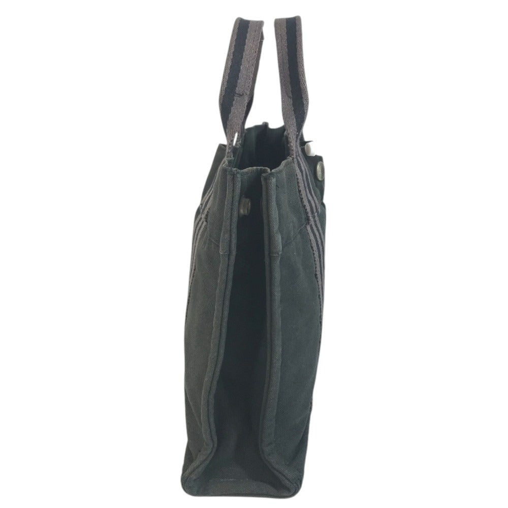 HERMES Fourre ToutPM Fourre Tout PM Tote Bag Hand Bag cotton Black/gray Used