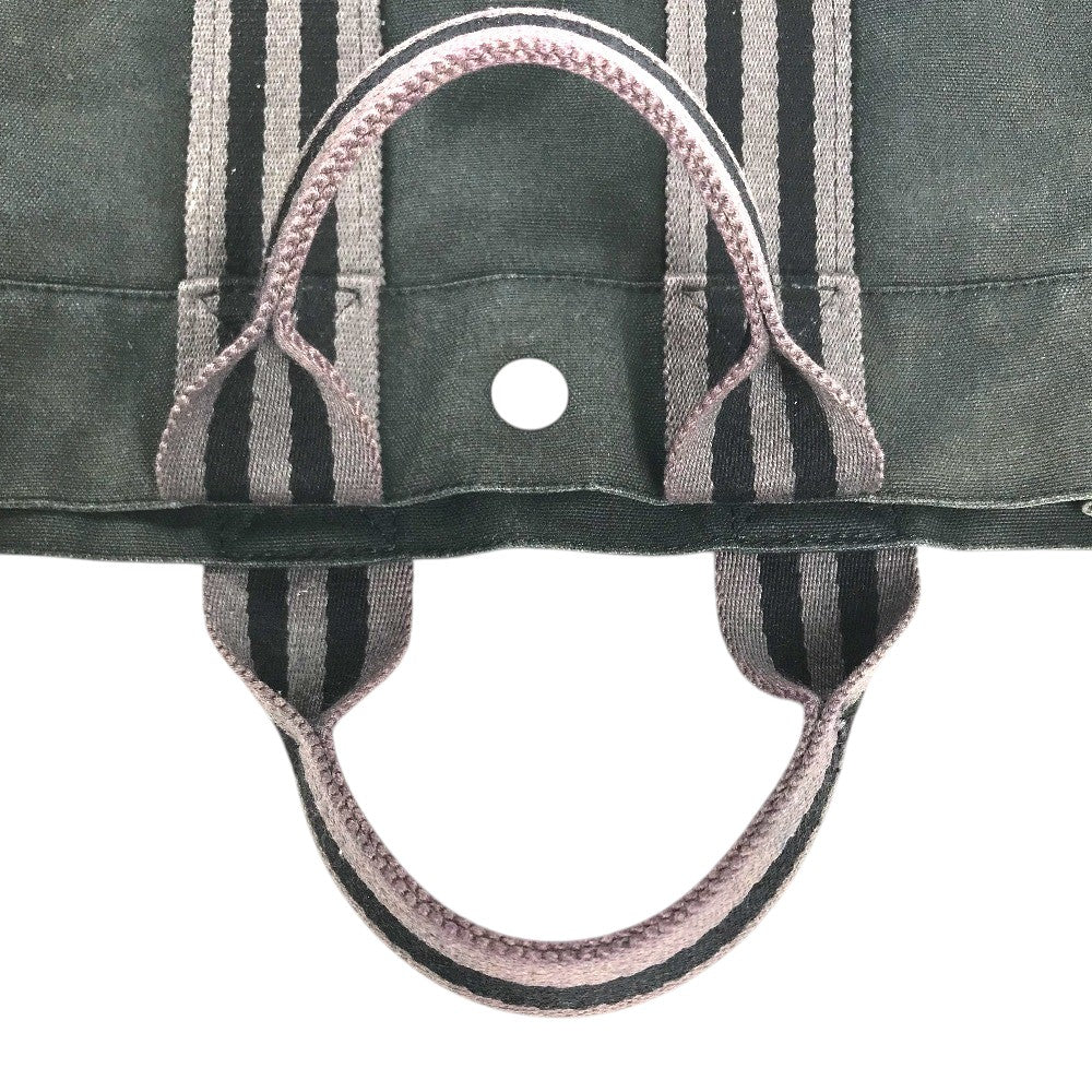 HERMES Fourre ToutPM Fourre Tout PM Tote Bag Hand Bag cotton Black/gray Used