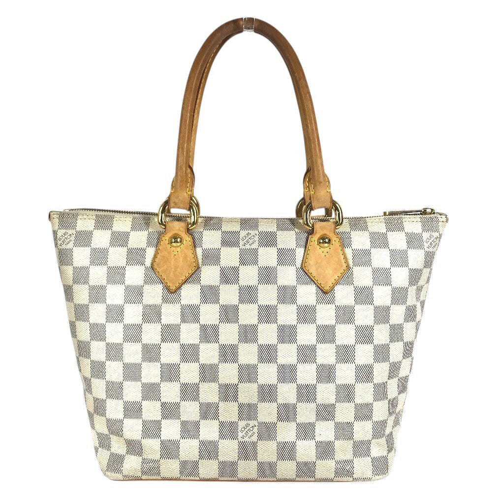 LOUIS VUITTON N51186 Damier Azur Saleya PM PVC Leather Shoulder Bag Tote Bag Damier Azur Canvas White Used