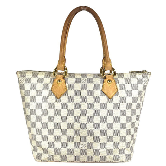 LOUIS VUITTON N51186 Damier Azur Saleya PM PVC Leather Shoulder Bag Tote Bag Damier Azur Canvas White Used