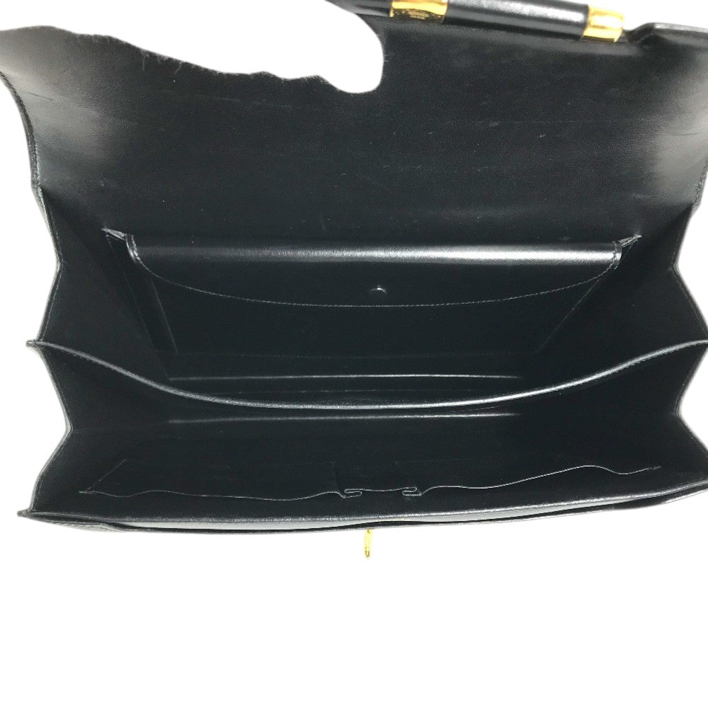HERMES vintage Paroniere GoldHardware Paroniere Hand Bag Box Scarf Black Hand Bag Leather Black Used