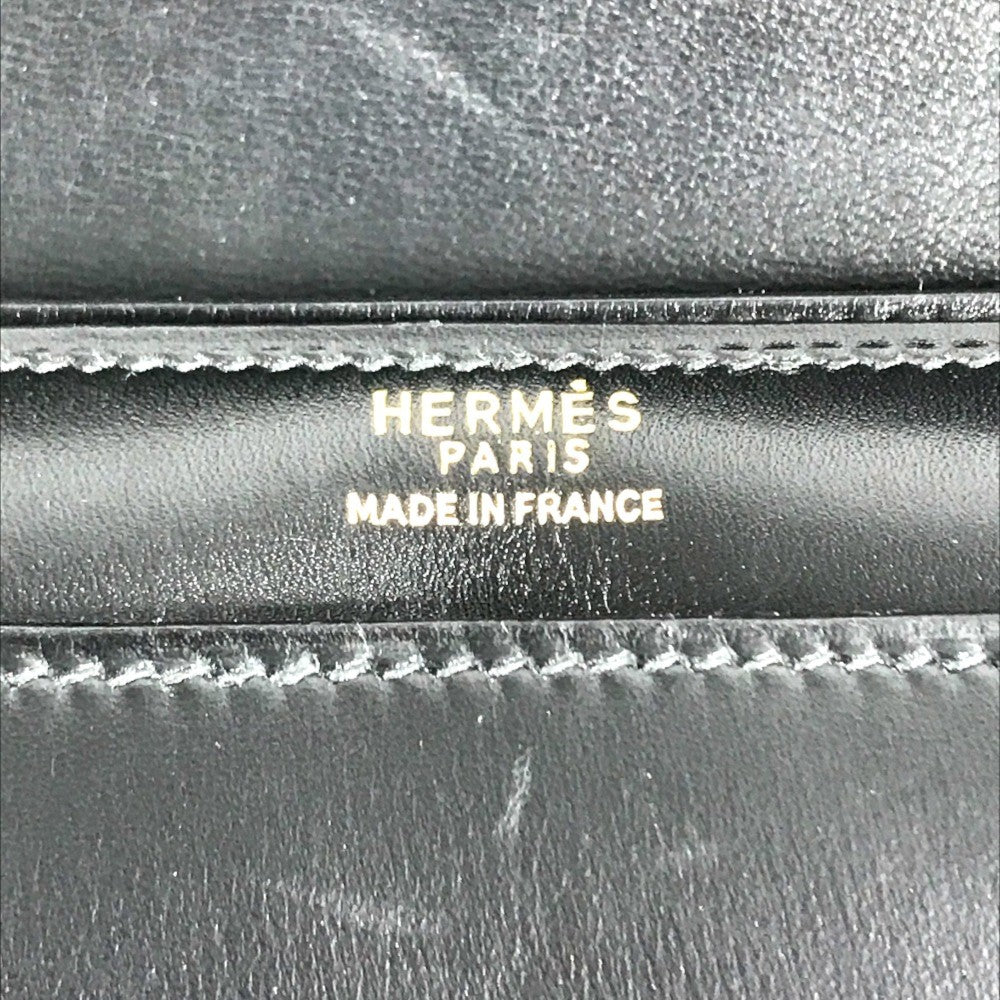 HERMES vintage Paroniere GoldHardware Paroniere Hand Bag Box Scarf Black Hand Bag Leather Black Used