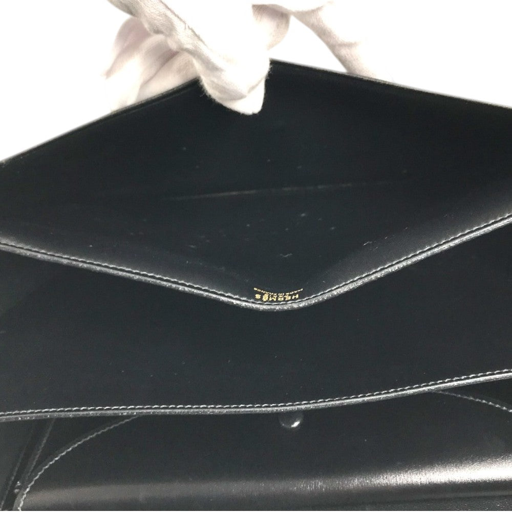 HERMES vintage Paroniere GoldHardware Paroniere Hand Bag Box Scarf Black Hand Bag Leather Black Used