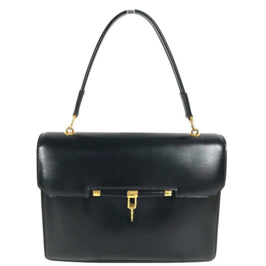 HERMES vintage Paroniere GoldHardware Paroniere Hand Bag Box Scarf Black Hand Bag Leather Black Used