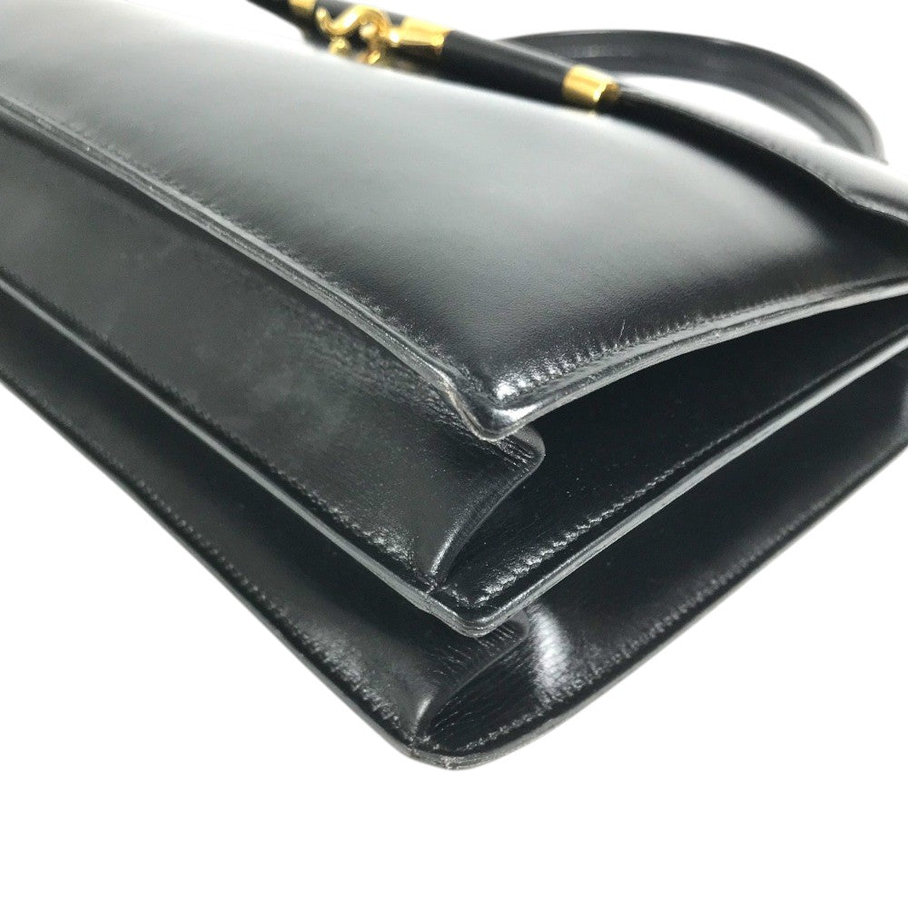 HERMES vintage Paroniere GoldHardware Paroniere Hand Bag Box Scarf Black Hand Bag Leather Black Used