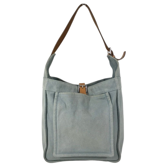 HERMES Shoulder Maruwari PM Maruwari PM Bag Shoulder Bag Tote Bag Canvas blue Used