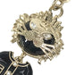 CHANEL 22P Lion Camellia Logo Animal Rhinestone Charm Bag Charm Key Holder Metal Black/Gold Used
