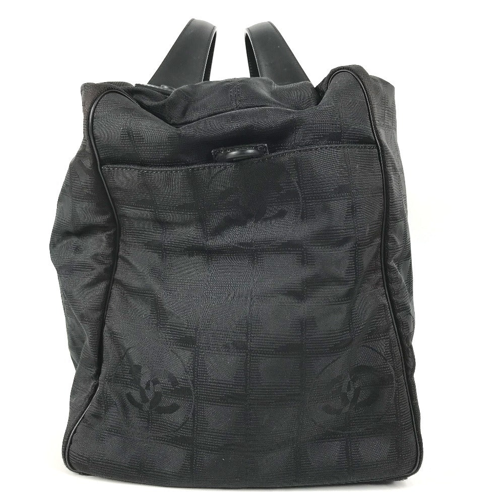 CHANEL New travel line CC CC Mark logo Bag, Business Bag, Mini Duffle Bag Hand Bag Nylon / Leather Black Used