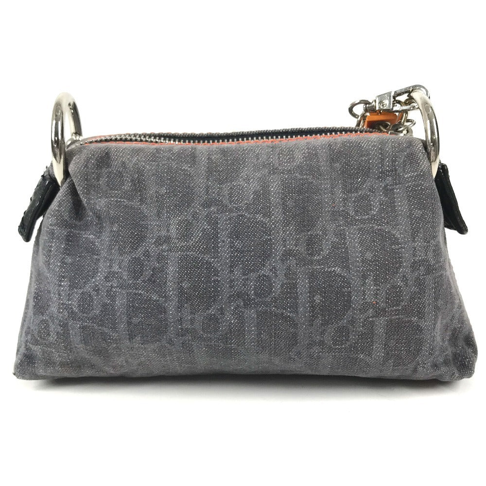 Dior Flight Trotter Logo Denim Makeup pouch, cosmetic pouch, shoulder bag, crossbody bag Cosmetics Pouch Denim Navy Used