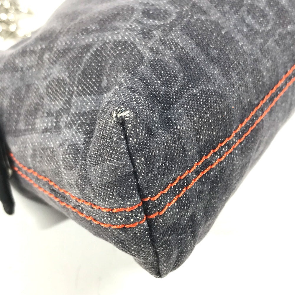 Dior Flight Trotter Logo Denim Makeup pouch, cosmetic pouch, shoulder bag, crossbody bag Cosmetics Pouch Denim Navy Used