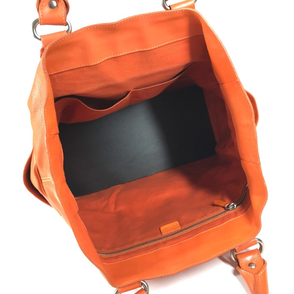 CELINE Shoulder Boogie Bag Large Bag Shoulder Bag Hand Bag Tote Bag Leather Orange Used