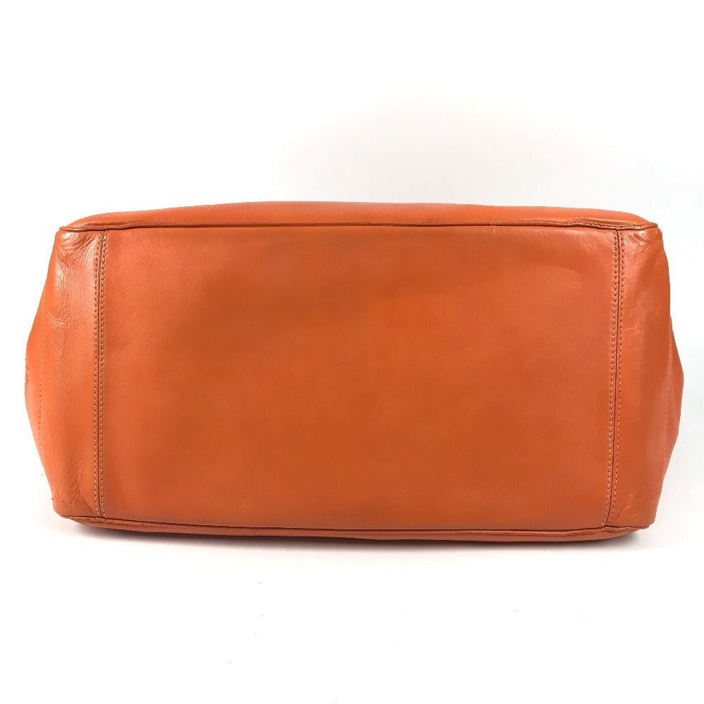 CELINE Shoulder Boogie Bag Large Bag Shoulder Bag Hand Bag Tote Bag Leather Orange Used