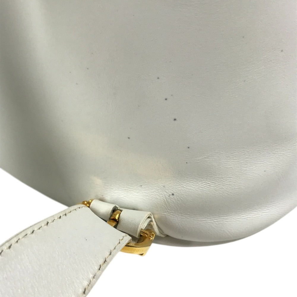 Salvatore Ferragamo vintage Gancini logo bag backpack Backpack straw / Leather White Used