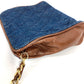 CHANEL vintage CC CC Mark logo Chain Bags, pouches, belt bags, body bags Waist Pouch Denim / Leather blue/Brown Used