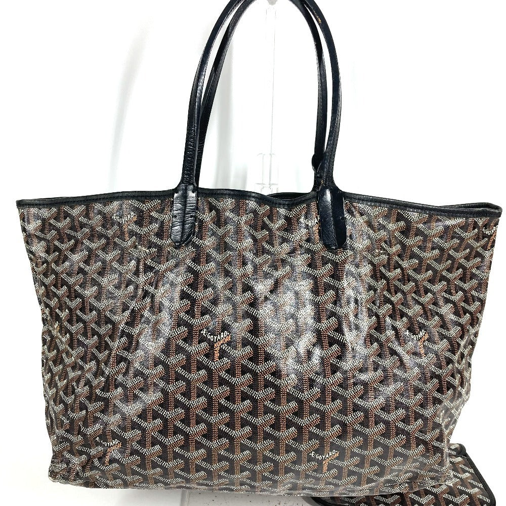 GOYARD Saint Louis PM (with pouch) Tote Bag shoulder bag Shoulder Bag PVC/Leather Black Used