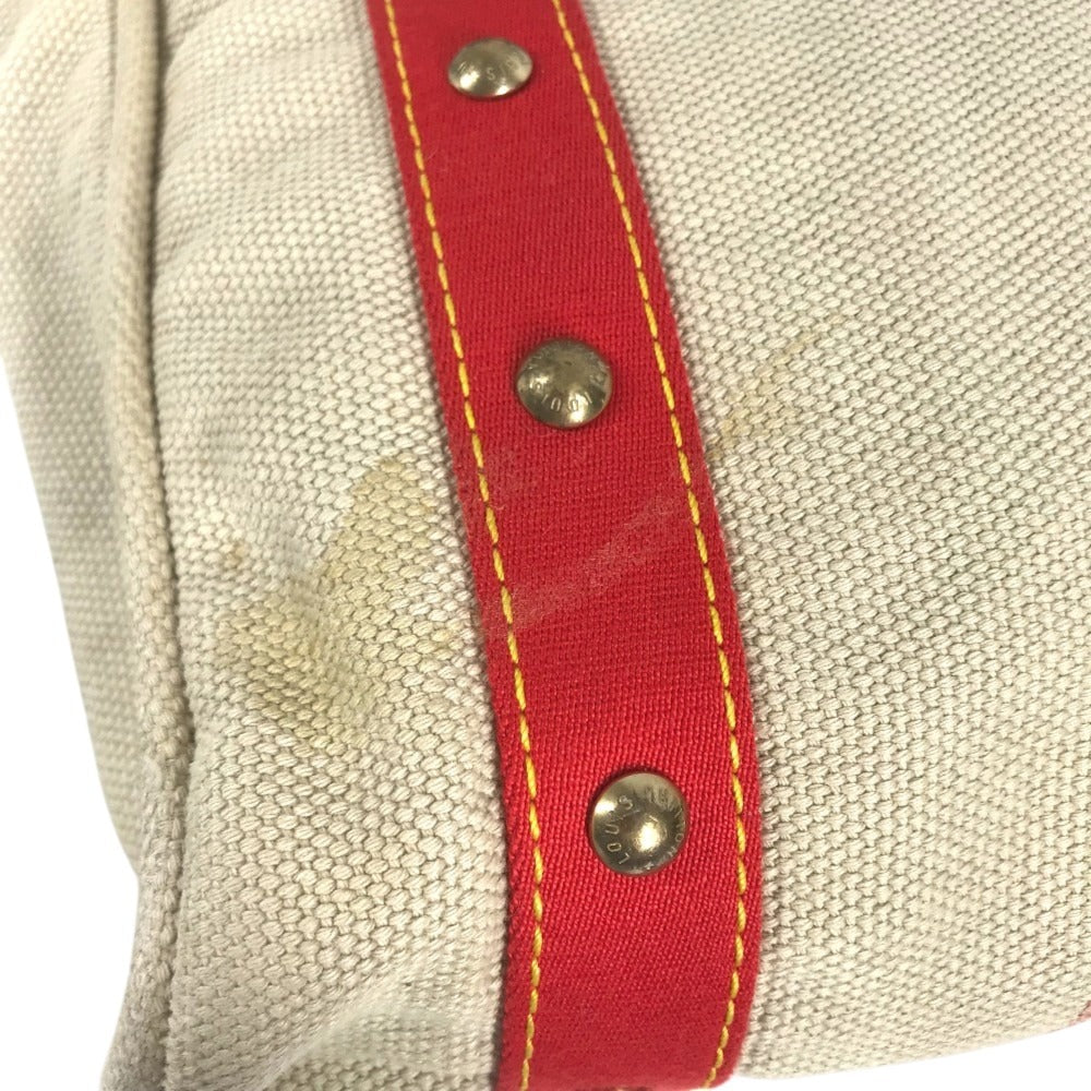 LOUIS VUITTON M40035 Antigua Cabas MM Bag Tote Bag shawl Shoulder Bag Canvas Beige/Red Used