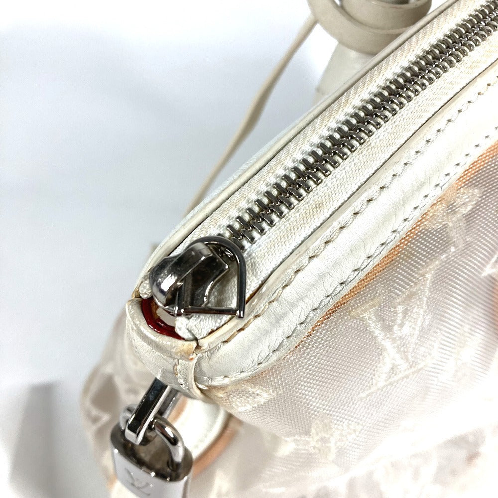 LOUIS VUITTON M40699 Transparency Monogram Lockit Tote Bag, Embroidered, Clear, Mesh Hand Bag Leather / Nylon White Used