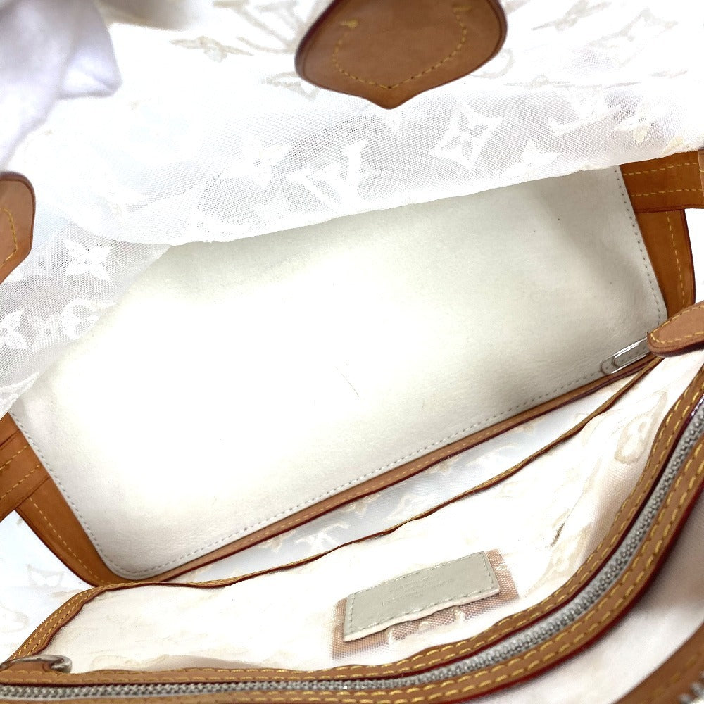 LOUIS VUITTON M40699 Transparency Monogram Lockit Tote Bag, Embroidered, Clear, Mesh Hand Bag Leather / Nylon White Used